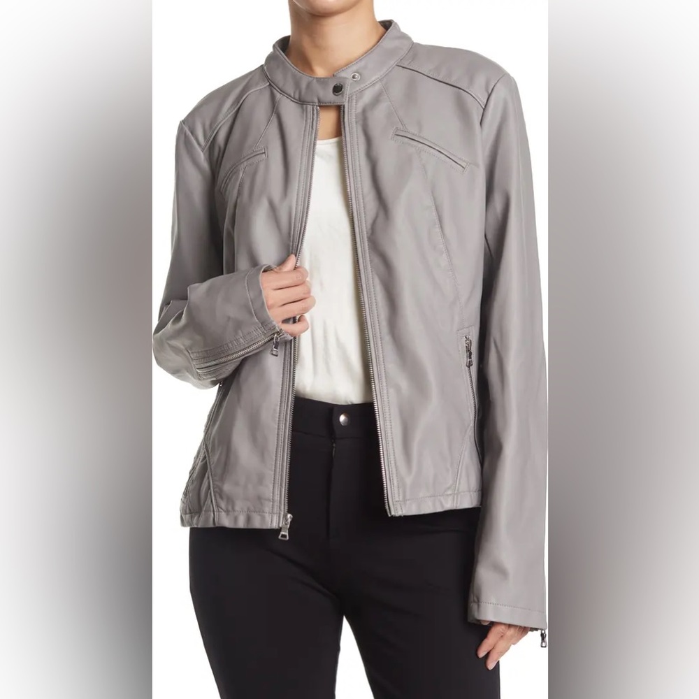 NWOT Guess Faux Leather Racer Jacket